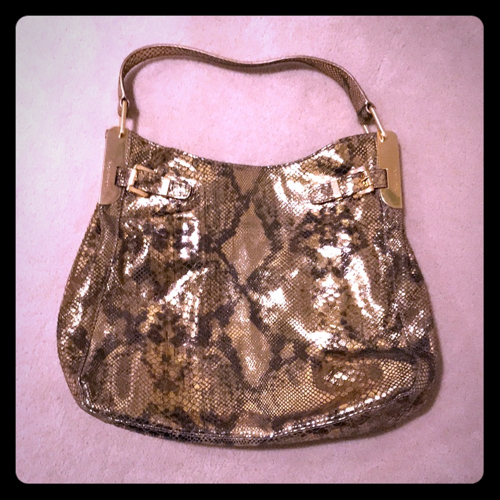 Gold and Black Snake pattern Michael Kors Bag